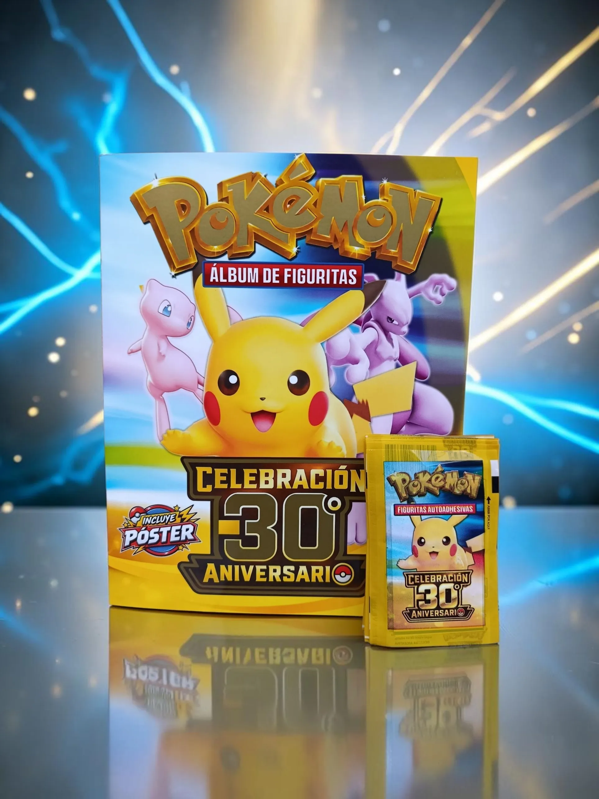 Combo Álbum + 20 Sobres de Figuritas Pokémon Celebración 30 Años - imagen 1